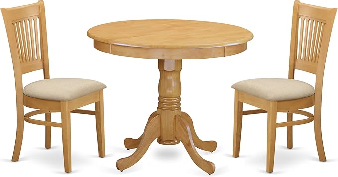 East West Furniture ANVA3-OAK-C 3 Piece Kitchen Table Set by EastWestFurniture