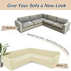 Arfntevss Stretch Sectional Couch Covers L Shaped Corner Sectional Sofa Cover - Image 6