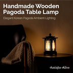 Antique Alive Traditional Korean Wood Lamp | Handmade Asian Oriental Table - Image 7