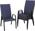 JEAREY Patio Dining Chairs Set of 4, Outdoor Stackable Dining Furniture Set by JEAREYOutdoorsCollection