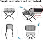 15" Folding Ottoman, Foldable Footrest Stool, Portable Small Foot Stool - Image 8