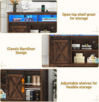 LED Farmhouse TV Stand for 65 inch TVs, Rustic Entertainment Center TV Cabinet - Image 3