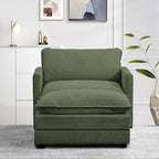 ROWHY Single Armchair with Ottoman, Modern Corduroy Cloud Couch with - Image 7