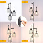 Nintiue Dimmable Floor Lamp, 3 x 800LM LED Edison Bulbs Included, Industrial - Image 3
