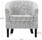 BELLEZE Accent Barrel Chair, Linen Round Chair Club Tub Sofa Corner Chair - Image 3