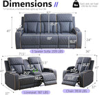 Power Reclining Sofa Set, Recliner Loveseat & 2 Chairs - Image 2