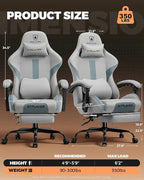 GTPLAYER Gaming Chair with Foot Rest & Pocket Spring Cushion, Ergonomic High - Image 2