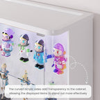 71" Tall Display Cabinet with Glass Doors, Rounded Curio Cabinet with Motion - Image 9