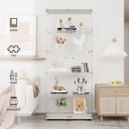 Display Cabinet with Glass Door and Lock, 5-Shelf Curio Cabinets with 5mm - Image 7