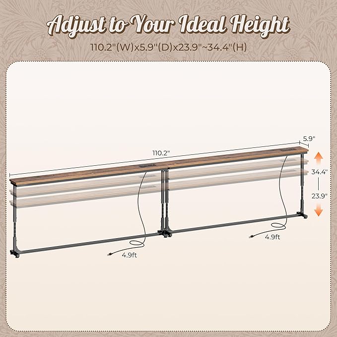 Huuger 110.2 Inch Behind Couch Table - Image 2