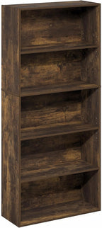 Furinno Jaya Book Shelf, 5-Tier Bookshelf, 52 Inch Tall Standing Bookcase - Image 5