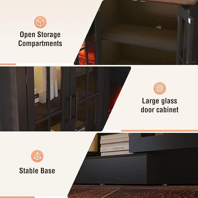 87" Farmhouse TV Stand with 36" Fireplace - Image 5