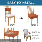 Smiry Waterproof Seat Covers for Dining Room Chairs Set of 4, Stretch Jacquard - Image 5