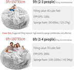 YudouTech（No Filler Bean Bag Chair Cover Without Filler, Big Round Soft Fluffy - Image 4