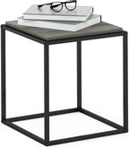 Furinno Moretti Cube Modern Stackable End Table Shelf, French Oak Grey by Furinno-FitsYourSpaceFitsYourBudget