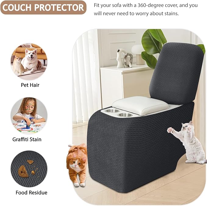 ALIECOM Recliner Sectional Couch Covers L Shape Stretch Corner Reclining - Image 5