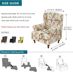 KRFOONN Wingback Chair Covers Slipcovers 2 Piece Stretch Wing Chair Covers - Image 2