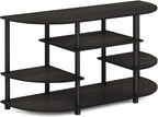 Furinno JAYA Simple Design Corner TV Stand, Espresso/Black - Image 6