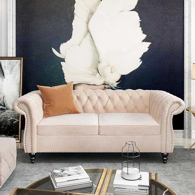 AVZEAR Chesterfield Loveseat, Modern Velvet Sofa Tufted Couch 2 Seater by AVZEAR