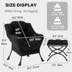 Tiita Lazy Chair with Ottoman, Comfy Leisure Sofa Armchair with Ottoman - Image 2