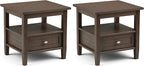 SIMPLIHOME Warm Shaker Solid Wood 20 inch Wide Transitional-Style End Tables in by SimpliHome