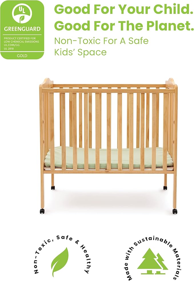 Delta Children Folding Portable Mini Baby Crib - Image 3