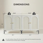 IFBUY Modern Sideboard Buffet Cabinet, 61.75" W Fluted Arched Buffet Cabinet - Image 2