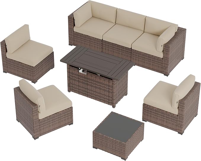 Aoxun Patio Furniture Sets, 8-Piece Outdoor Patio Furniture - Image 9