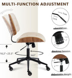 Home Office Desk Chair with Wheels, Adjustable Height Armless Office Chair - Image 6