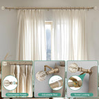 QDWIS Boho Wood Curtain Rods for Windows 28 to 48 inch, Rustic Decorative - Image 9
