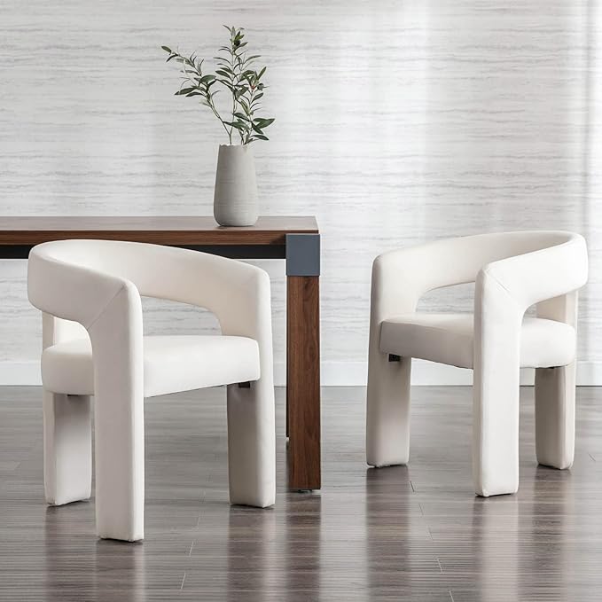 BESTANO Set of 4 Modern Velvet Fabric Upholstered Dining Chairs - Image 6