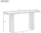 59" Console Table Sofa Table for Entryway, Oak Veneer Console Table Mid-Century - Image 2