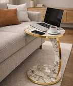 Luxury C Shaped Golden Effect Side Table - Image 4