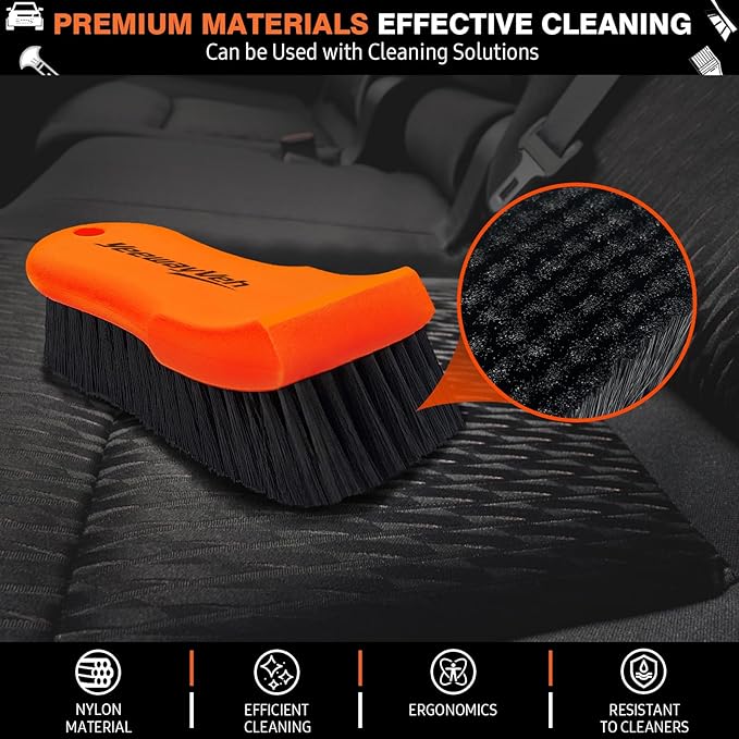 YeewayVeh 7PCS Car Interior Detailing Kit, Horse Hair Leather Brush - Image 2