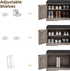 Homleke 2-Tier Storage Bench, Shoe Bench - Image 6