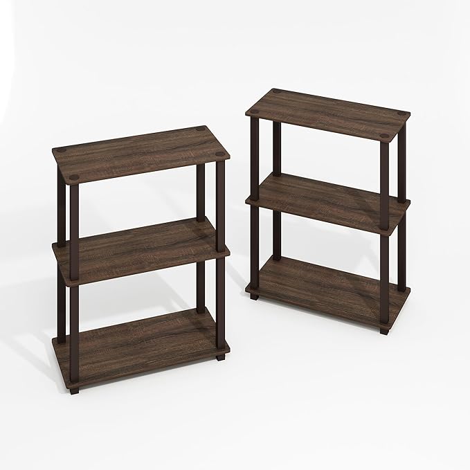 Furinno Turn-S-Tube Storage Shelves Set of 2, 3-Tier Book Shelf, Corner Shelf - Image 6