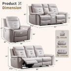 ANJ 2-Piece PU Leather Recliner Sofa Set - Image 2