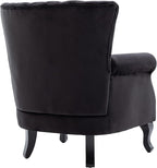 Mid-Century Modern Accent Chair Velvet Armchair Tufted Wingback Santa Club - Image 4