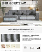 110" Cloud Sectional Couch, Modular Sectional Sofa - Image 4
