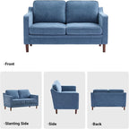 Kingfun 56" Chenille Sofa, Loveseat Couch, Mid Century Modern Love Seat Couches - Image 7