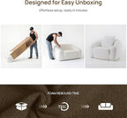 SICOTAS 49.9" Curved Convertible Sofa Couch Bed - Image 6