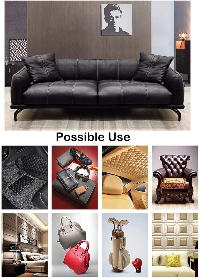 Wento Thick Half Yard Faux Leather Fabric Soft Skin Grain PU Leather - Image 7