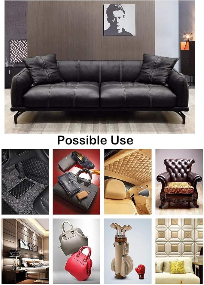 Wento Thick 2 Yard Faux Leather Fabric Soft Skin Grain PU Leather - Image 7