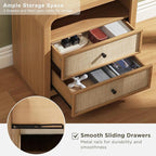Oak&Sparrow Rattan Nightstand Set of 2, 23.6'' Rattan End Table - Image 6