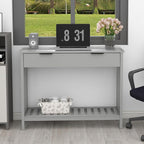TaoHFE Entryway Table with Storage, Modern Sofa Table with Slatted Frame - Image 5