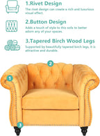 QHITTY 3 Piece Living Room Set, Sectional Chesterfield Sofa Chair Contemporary - Image 3