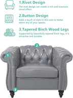 QHITTY 2 Piece Living Room Set, Sectional Chesterfield Sofa Chair Contemporary - Image 3