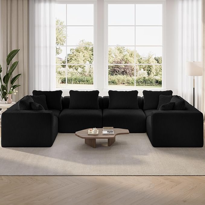 Novilla 141" Modular Sectional Sofa, Modern Cloud Sectional Couch by Novilla