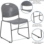 Flash Furniture 5 Pack HERCULES Series 880 lb. Capacity Gray Ultra-Compact - Image 7