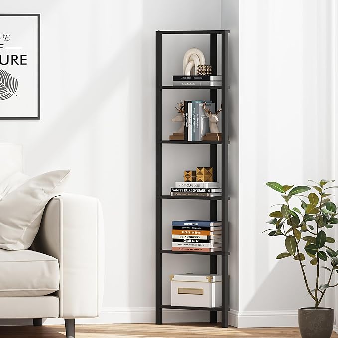 TUTOTAK Corner Shelf, 6-Tier Corner Bookshelf - Image 7